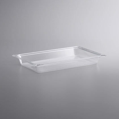 Full Size 2.5 inch Deep Pan Clear Made of durable polycarbonate, this pan can be added to your refrigerated prep tables or serve as a loose storage bin on your wire shelving-DEEPPAN002.5