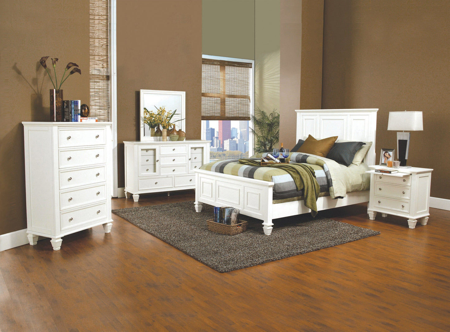 Sandy Beach Queen Panel Bed With High Headboard White Collection: Highlights A Master Beachfront Bedroom Or One With A Skyline View. SKU: 201301Q coastmega