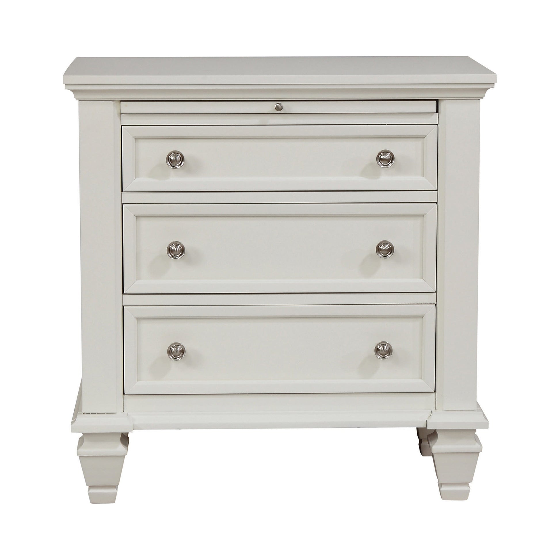 Sandy Beach 3-Drawer Nightstand White Collection: Fashionable, Functional, And Durable, This Nightstand Has It All. Three Roomy Drawers Offer Lots Of Space For Personal Storage.  SKU: 201302 coastmega