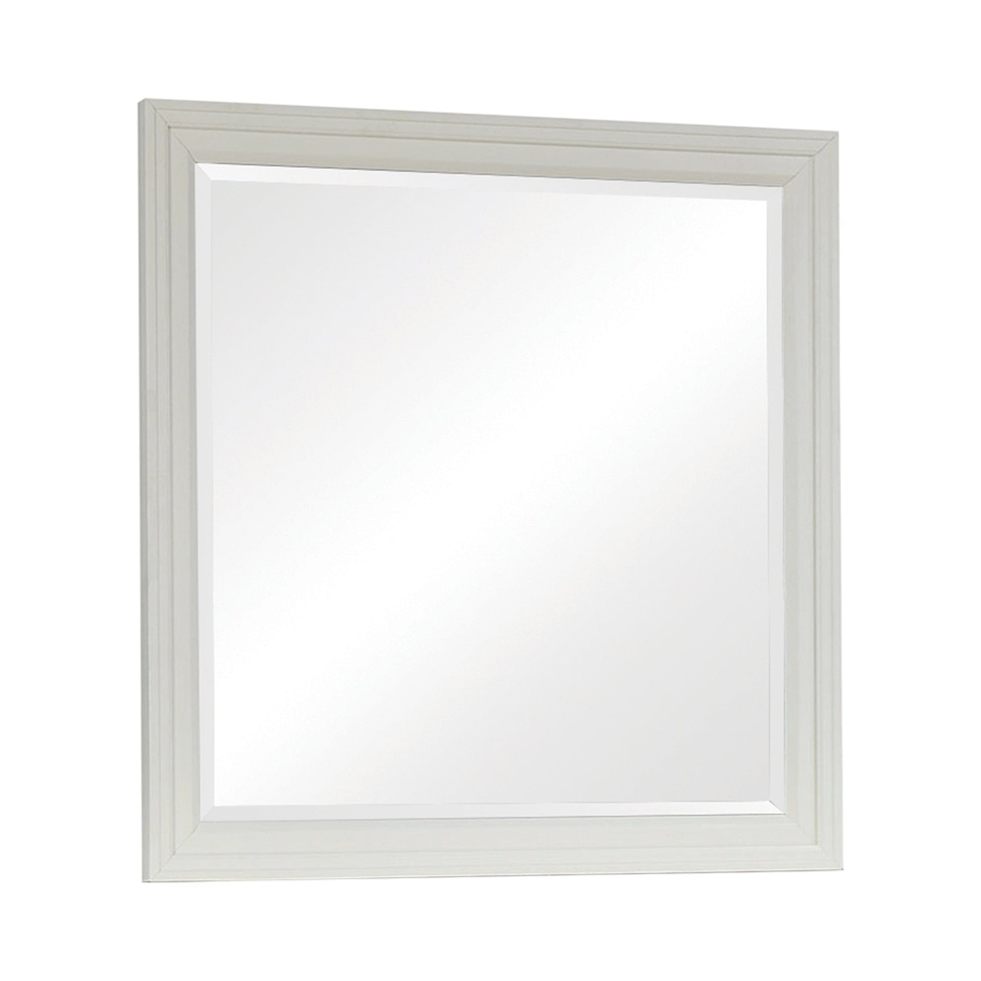 Sandy Beach Rectangular Mirror White Collection: Crafted From Maple Veneers For Durability, White Finish Frame Gives It A Unique, Eye-Catching Appeal. Ideally Suited For The Dresser Or Hanging On The Bedroom Or Dressing Room Wall.  SKU: 201304 coastmega