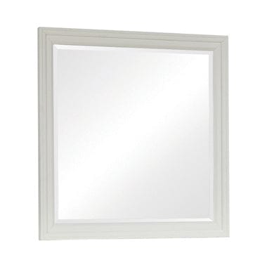 Sandy Beach Rectangular Mirror White Collection: Crafted From Maple Veneers For Durability, White Finish Frame Gives It A Unique, Eye-Catching Appeal. Ideally Suited For The Dresser Or Hanging On The Bedroom Or Dressing Room Wall.  SKU: 201304