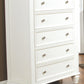 Sandy Beach 5-Drawer Rectangular Chest White Collection: Chest Features Five Roomy Drawers With Plenty Of Storage For Foldable Clothes As Well As Extra Bed Linens. Broad Top Wide Enough For Lamp And A Collection Of Books.  SKU: 201305 coastmega