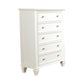 Sandy Beach 5-Drawer Rectangular Chest White Collection: Chest Features Five Roomy Drawers With Plenty Of Storage For Foldable Clothes As Well As Extra Bed Linens. Broad Top Wide Enough For Lamp And A Collection Of Books.  SKU: 201305 coastmega