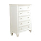 Sandy Beach 5-Drawer Rectangular Chest White Collection: Chest Features Five Roomy Drawers With Plenty Of Storage For Foldable Clothes As Well As Extra Bed Linens. Broad Top Wide Enough For Lamp And A Collection Of Books.  SKU: 201305 coastmega