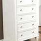 Sandy Beach 5-Drawer Rectangular Chest White Collection: Chest Features Five Roomy Drawers With Plenty Of Storage For Foldable Clothes As Well As Extra Bed Linens. Broad Top Wide Enough For Lamp And A Collection Of Books.  SKU: 201305 coastmega