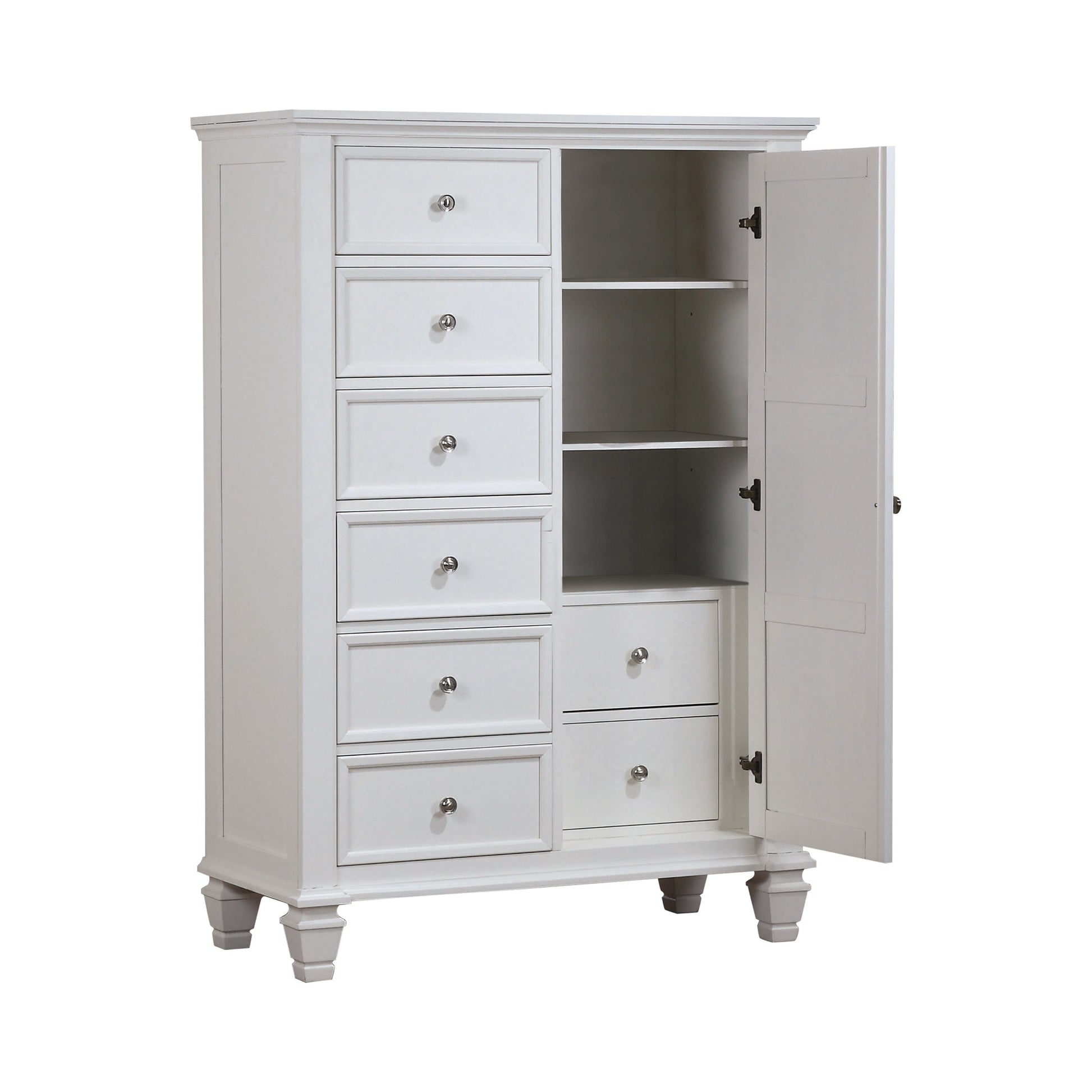 Sandy Beach 8-Drawer Man’s Chest Storage White Collection: Upgrade Your Bedroom Storage Options With This Tasteful, Hardwood Chest. Crafted From High Quality Materials, It's Sturdy And Durable, Plenty Of Room To Meet Your Storage Needs.  SKU: 201308 coastmega