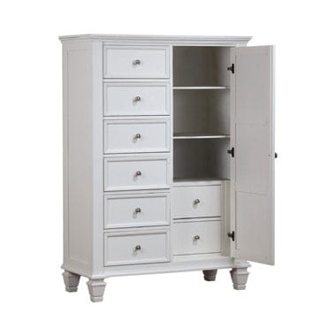 Sandy Beach 8-Drawer Man’s Chest Storage White Collection: Upgrade Your Bedroom Storage Options With This Tasteful, Hardwood Chest. Crafted From High Quality Materials, It's Sturdy And Durable, Plenty Of Room To Meet Your Storage Needs.  SKU: 201308