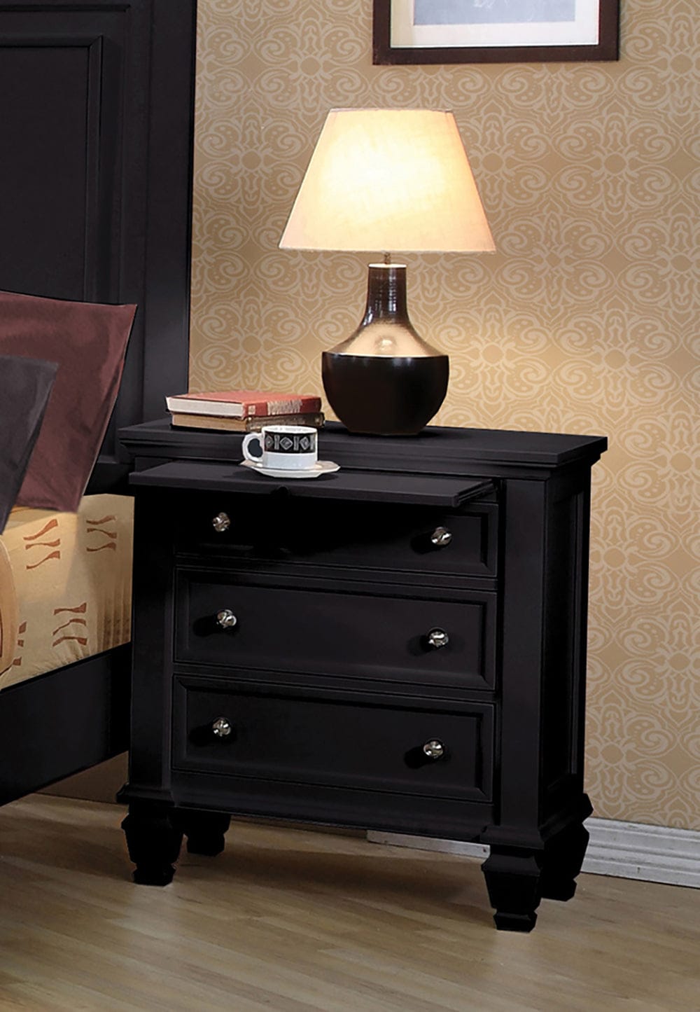 Sandy Beach 3-Drawer Nightstand Black Collection: This Nightstand Is Perfect For Any Bedroom. Three Spacious Drawers Offer Plenty Of Room To Accommodate Your Personal Possessions.  SKU: 201322 coastmega