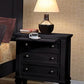 Sandy Beach 3-Drawer Nightstand Black Collection: This Nightstand Is Perfect For Any Bedroom. Three Spacious Drawers Offer Plenty Of Room To Accommodate Your Personal Possessions.  SKU: 201322 coastmega