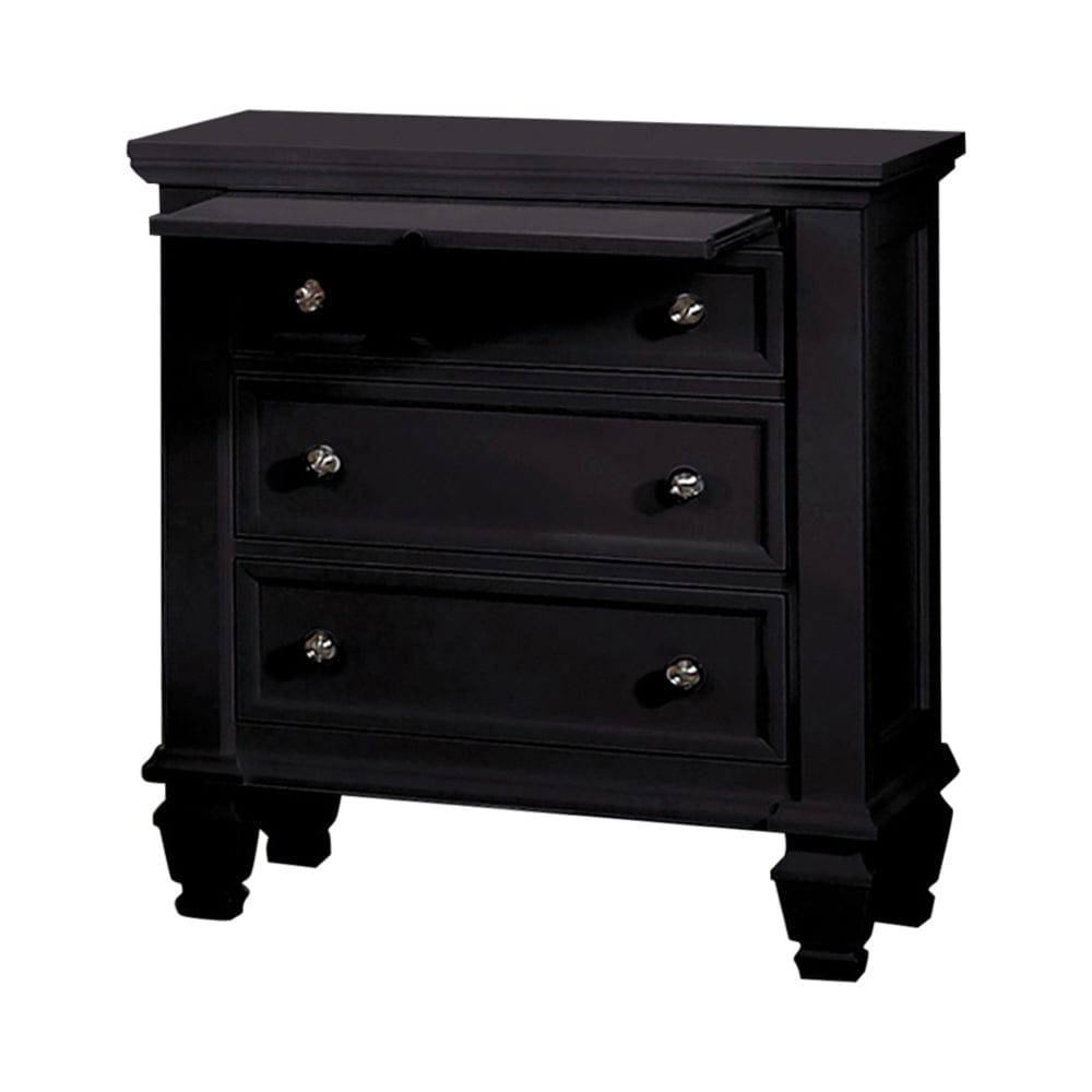 Sandy Beach 3-Drawer Nightstand Black Collection: This Nightstand Is Perfect For Any Bedroom. Three Spacious Drawers Offer Plenty Of Room To Accommodate Your Personal Possessions.  SKU: 201322 coastmega