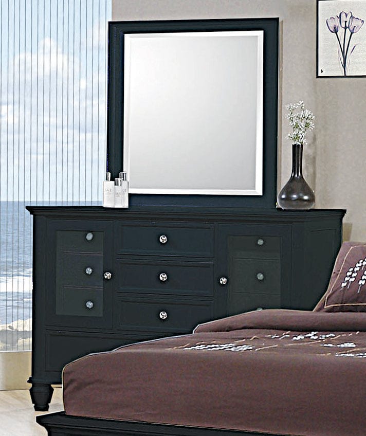 Sandy Beach 11-Drawer Dresser Black Collection: This Dresser Is Sturdy, Yet Elegantly-Styled. Wide Broad Top Is Spacious Enough For Fresh Flowers And An Impressive Perfume Collection. Plenty Of Storage For All Your Foldable Delicates.  SKU: 201323 coastmega