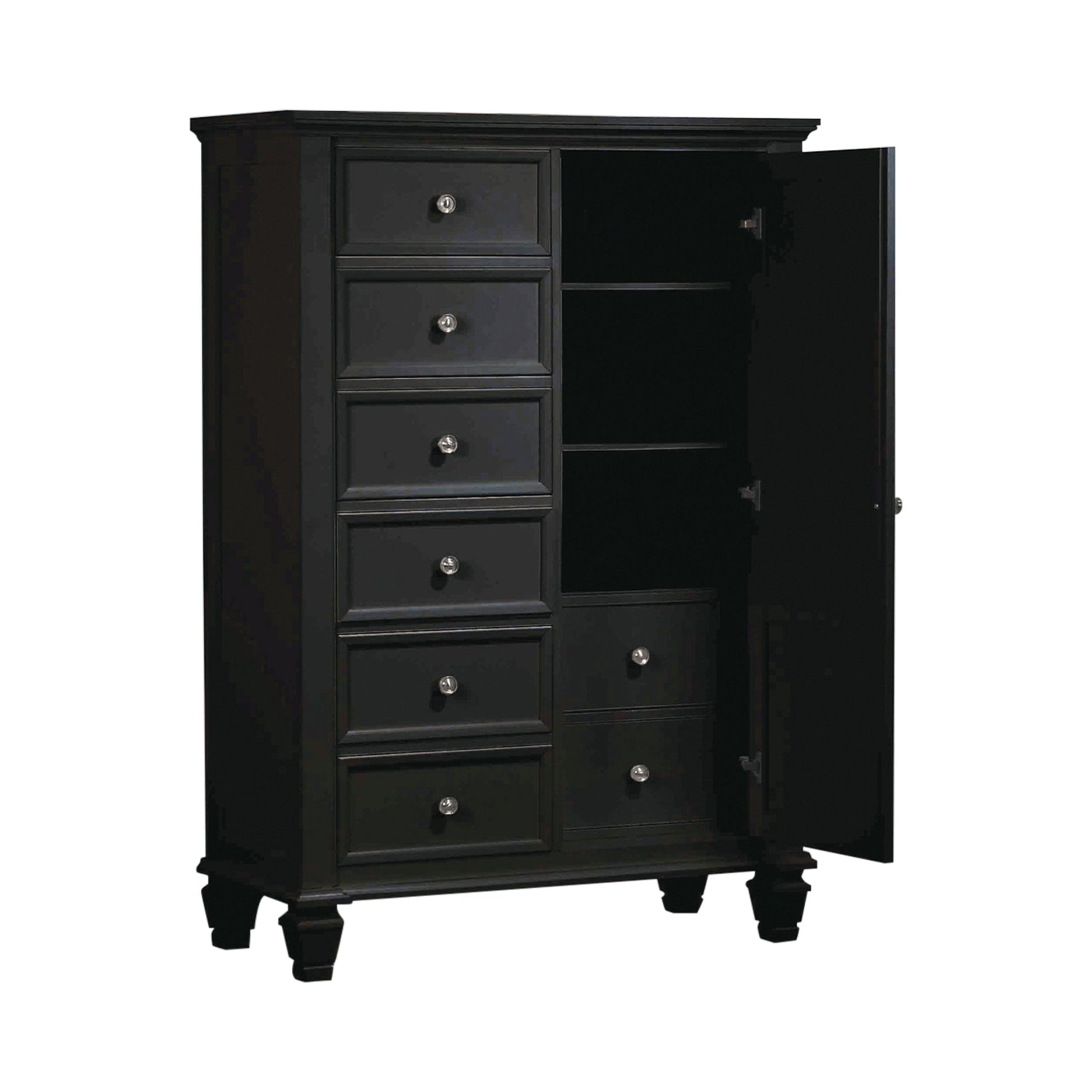 Sandy Beach Man’s Chest With Concealed Storage Black Collection: Keep Your Clothing Safe, Secure And Organized While Enhancing The Beauty Of Your Bedroom Decor. Six (6) Roomy Drawers To Hold Socks, Belts, T-Shirts And More.  SKU: 201328 coastmega