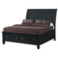 Sandy Beach Eastern King Storage Sleigh Bed Black Collection: This Storage Bed Make For A Practical Addition To Any Master Bedroom. This Eastern King Storage Bed Adds Panache.  SKU: 201329KE coastmega