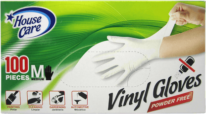 House Care, Vinyl, Powder Free, Disposable Gloves (in Medium, Large, Extra-Large) CH99232/CH99233/CH99234 MEGA