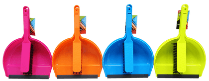 Cleanhouse Neon Colored, Dust Pan And Hand Brush with Rubber Lip. Ideal for indoor/outdoor use, quick collecting of dirt, crumbs, broken glass and leaves. For Home, Kitchen and Office Use - CV88010