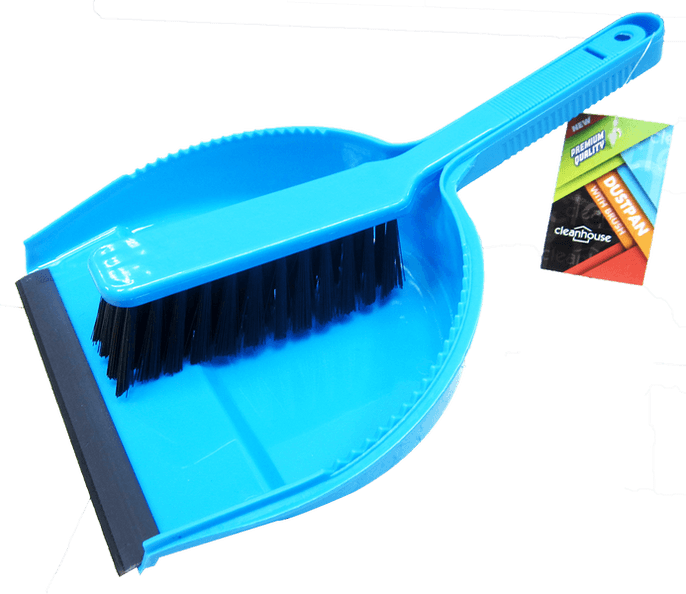 Cleanhouse Neon Colored, Dust Pan And Hand Brush with Rubber Lip. Ideal for indoor/outdoor use, quick collecting of dirt, crumbs, broken glass and leaves. For Home, Kitchen and Office Use - CV88010 MEGA
