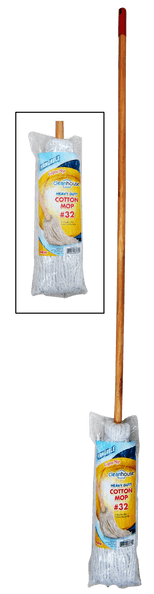 Clean House Yacht Mop with Wooden Handle (CH10020)