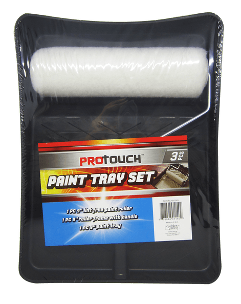 ProTouch DIY & Professional 3 Piece Paint Tray Set,  Tray, Roller Covers and Frame, Ideal for Any Wall, Ceiling, Home or Office Painting - CH91140