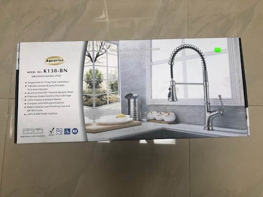 Aquarius Brushed Nickel PVD Single Handle Pull-down Kitchen Faucet - K138-BN MEGA