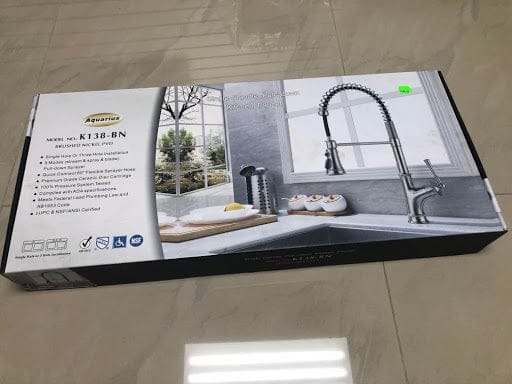 Aquarius Brushed Nickel PVD Single Handle Pull-down Kitchen Faucet - K138-BN MEGA