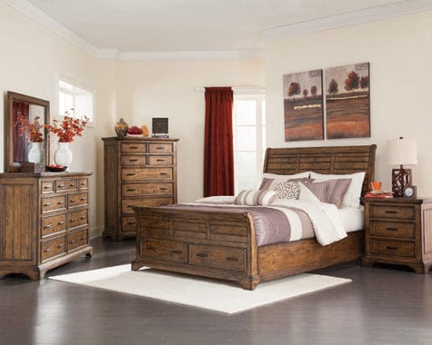 Elk Grove California King Storage Bed Vintage Bourbon Collection: Make Any Room Stand Out With This Dynamic Storage Bed. Crafty Design Elements On A Vintage Bourbon Finish All Solid Wood Construction Frame Makes It A Sophisticated Choice. SKU: 203891KW