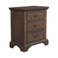 Elk Grove 3-Drawer Nightstand Vintage Bourbon Collection, Craft A Rustic Look In A Bedroom With The Warm Hues From This Three-Drawer Nightstand. The Smooth Front Meets The Depth From The Rough Sawn Planks Placed Vertically On The Sides.  SKU: 203892 coastmega