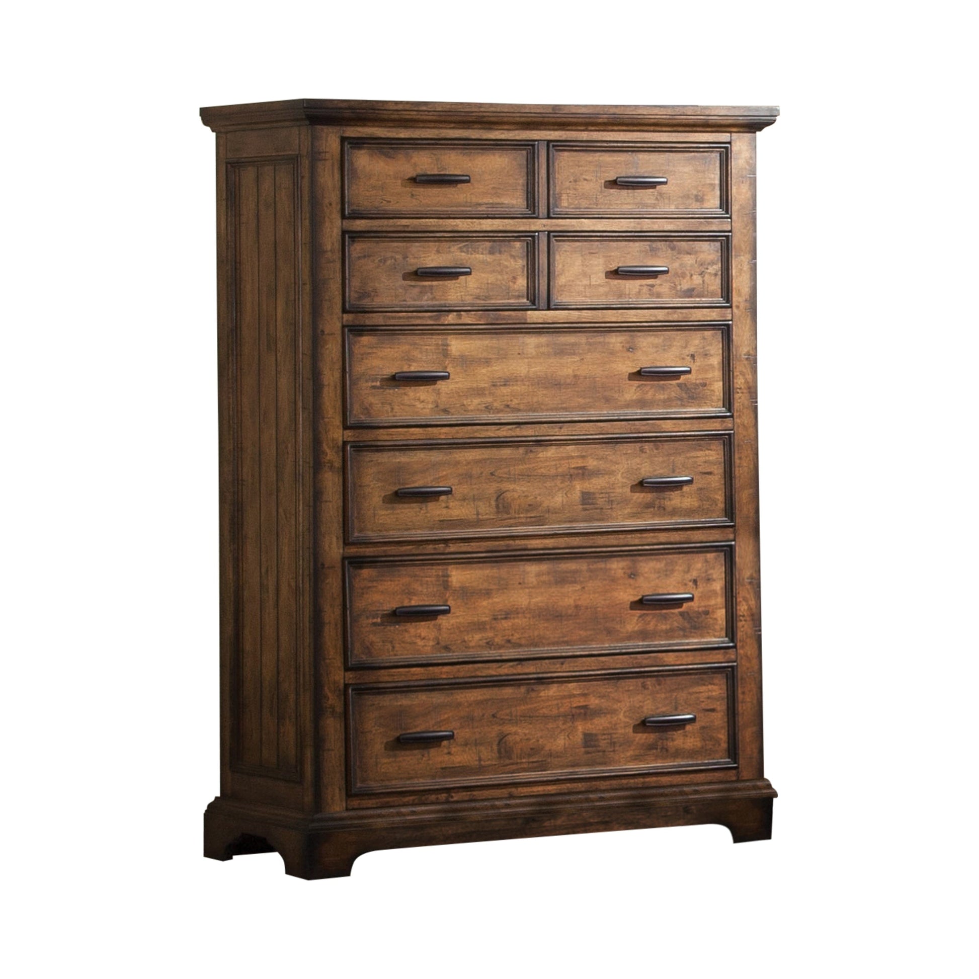 Elk Grove 7-Drawer Chest Vintage Bourbon Collection: Clean And Classic, This Wooden Seven-Drawer Chest Features A Simple Silhouette Enhanced With Raised Details. Store Extra Linens And Clothing Safely With A Variety Of Different Drawer Sizes.  SKU: 203895 coastmega