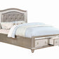 Bling Game Upholstered Storage Eastern King Bed Metallic Platinum Collection: Bling Game SKU: 204180KE coastmega