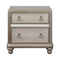 Bling Game 2-Drawer Nightstand Metallic Platinum - 204182 coastmega