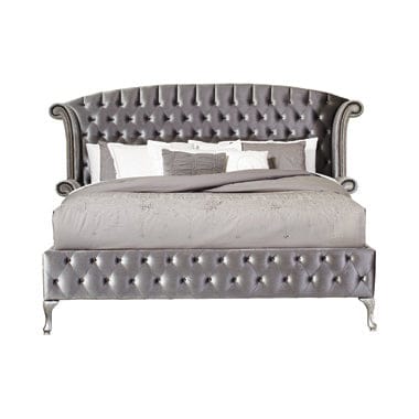 Deanna Queen Tufted Upholstered Bed Grey Collection: Complete With Arm Rest That's Both Chic And Comfortable, Truly Magnificent Addition To The Bedroom Deanna SKU: 205101Q coastmega