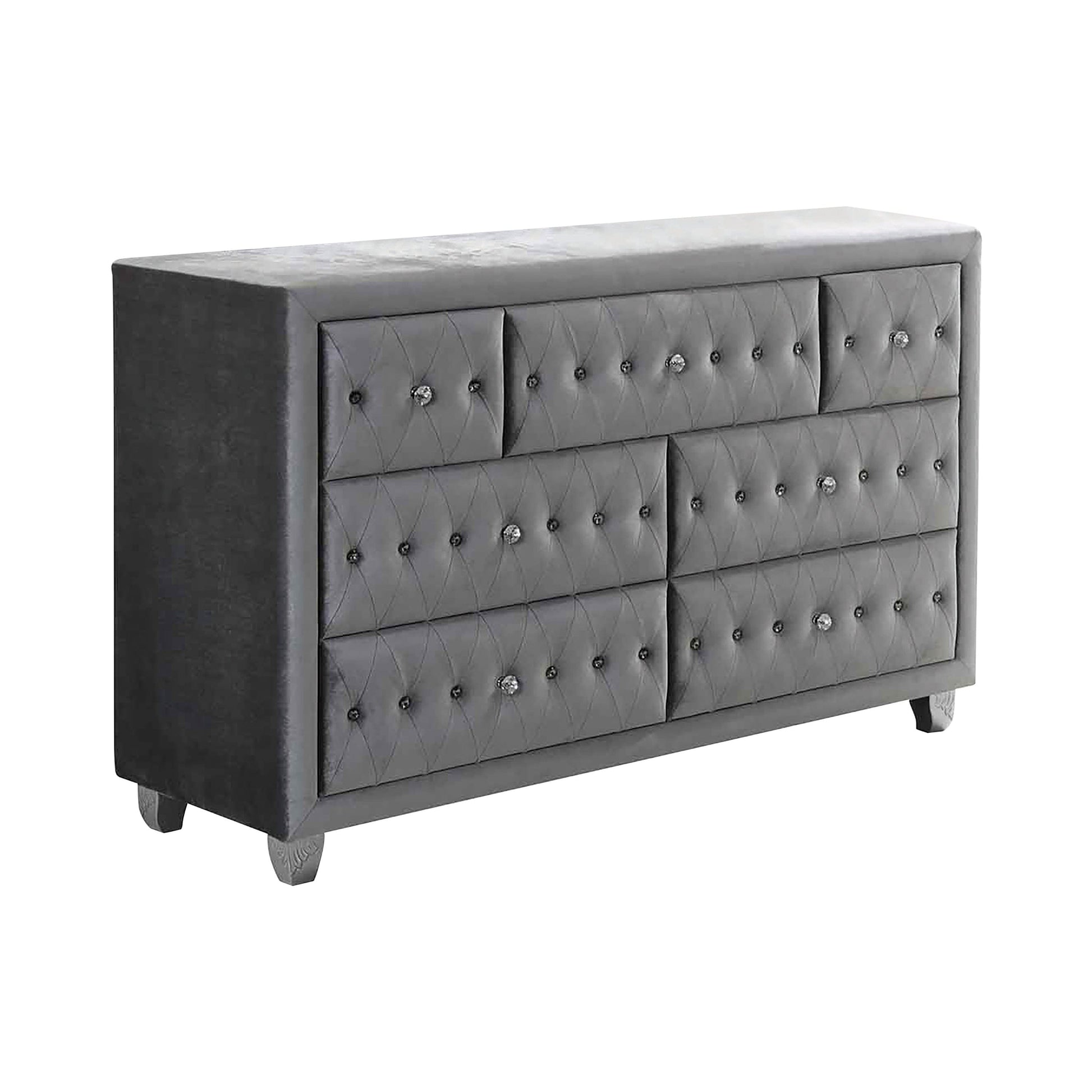 Deanna 7-Drawer Rectangular Dresser Grey Collection: This Dresser Makes A Stunning Statement, It's Gorgeous, Soft Texture, Dresser Is Simply Magnificent: Deanna SKU: 205103 coastmega