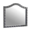 Deanna Button Tufted Mirror Grey Collection: Craft A Sophisticated Aura In A Bedroom With This Classic Novelty Mirror, Perfect When Paired With A Dresser, Create A Vanity-Inspired Feel Over Any Furniture: Deanna SKU: 205104