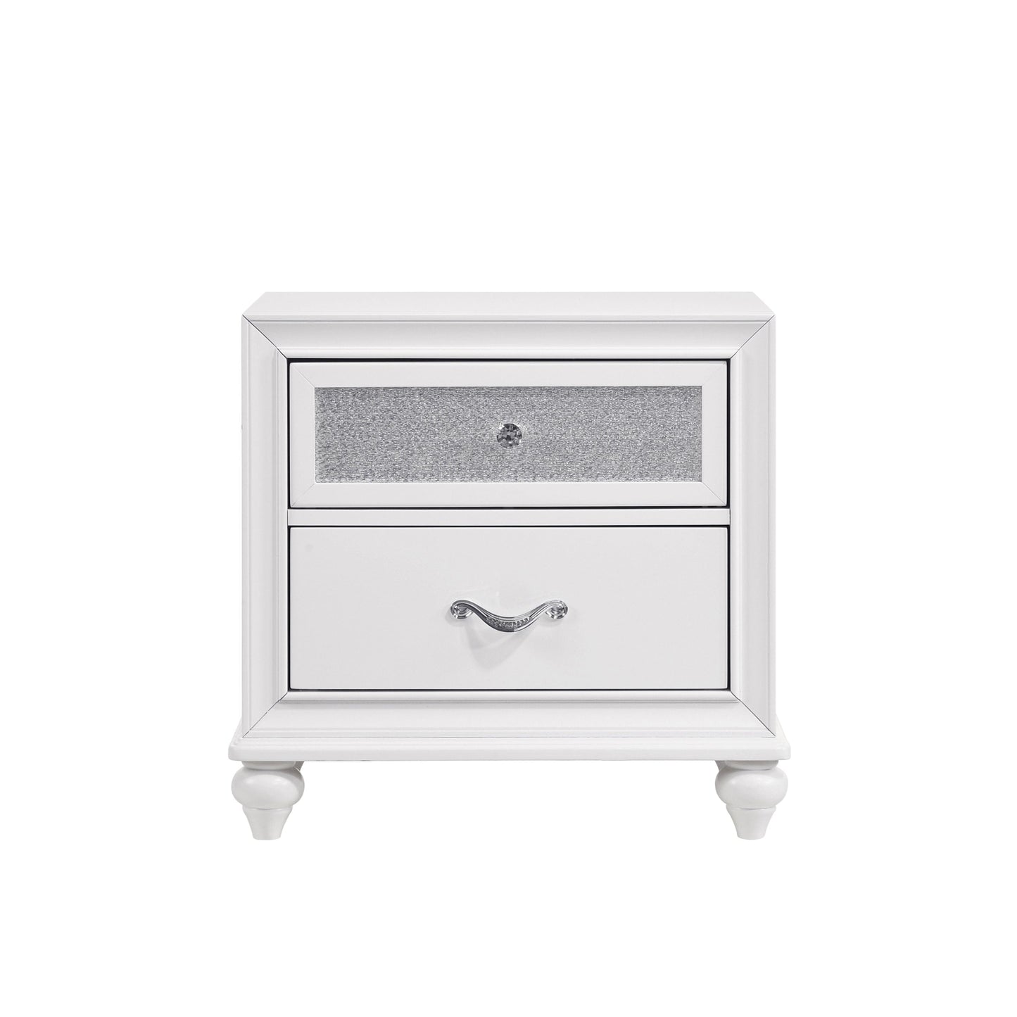 Barzini Queen Wingback Tufted Bed White 4PC Set - SET4PC300843Q A-Z Store Nadia