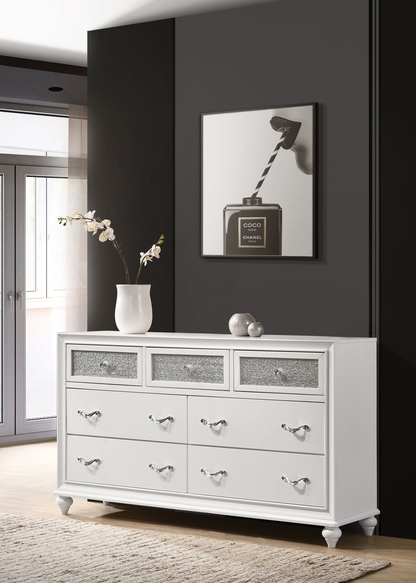 Barzini 7-Drawer Dresser White - 205893 A-Z Store Nadia