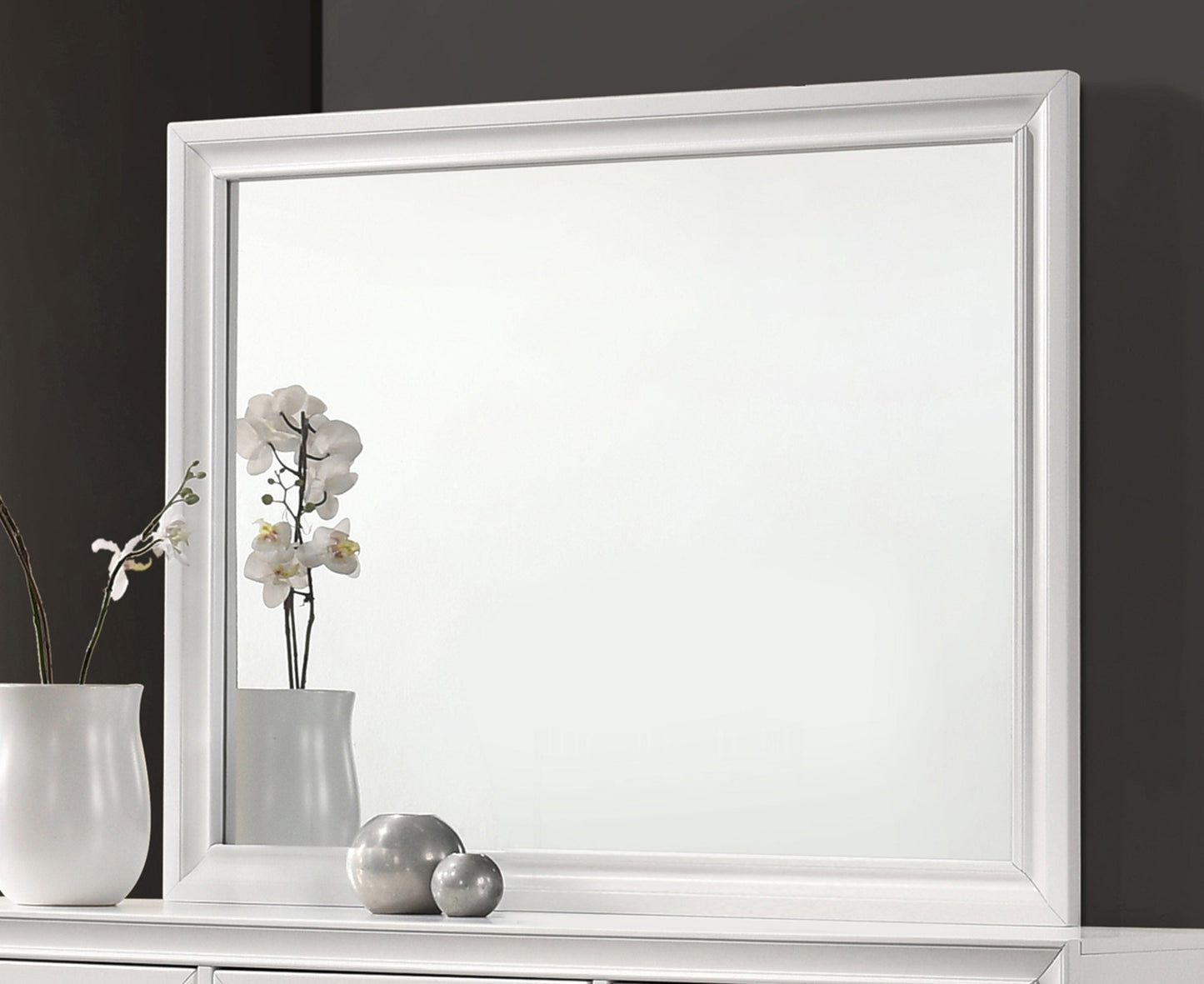 Barzini Rectangle Dresser Mirror White - 205894 A-Z Store Nadia