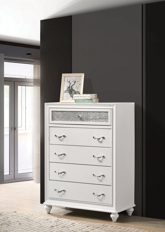 Barzini 5-Drawer Chest White - 205895 A-Z Store Nadia