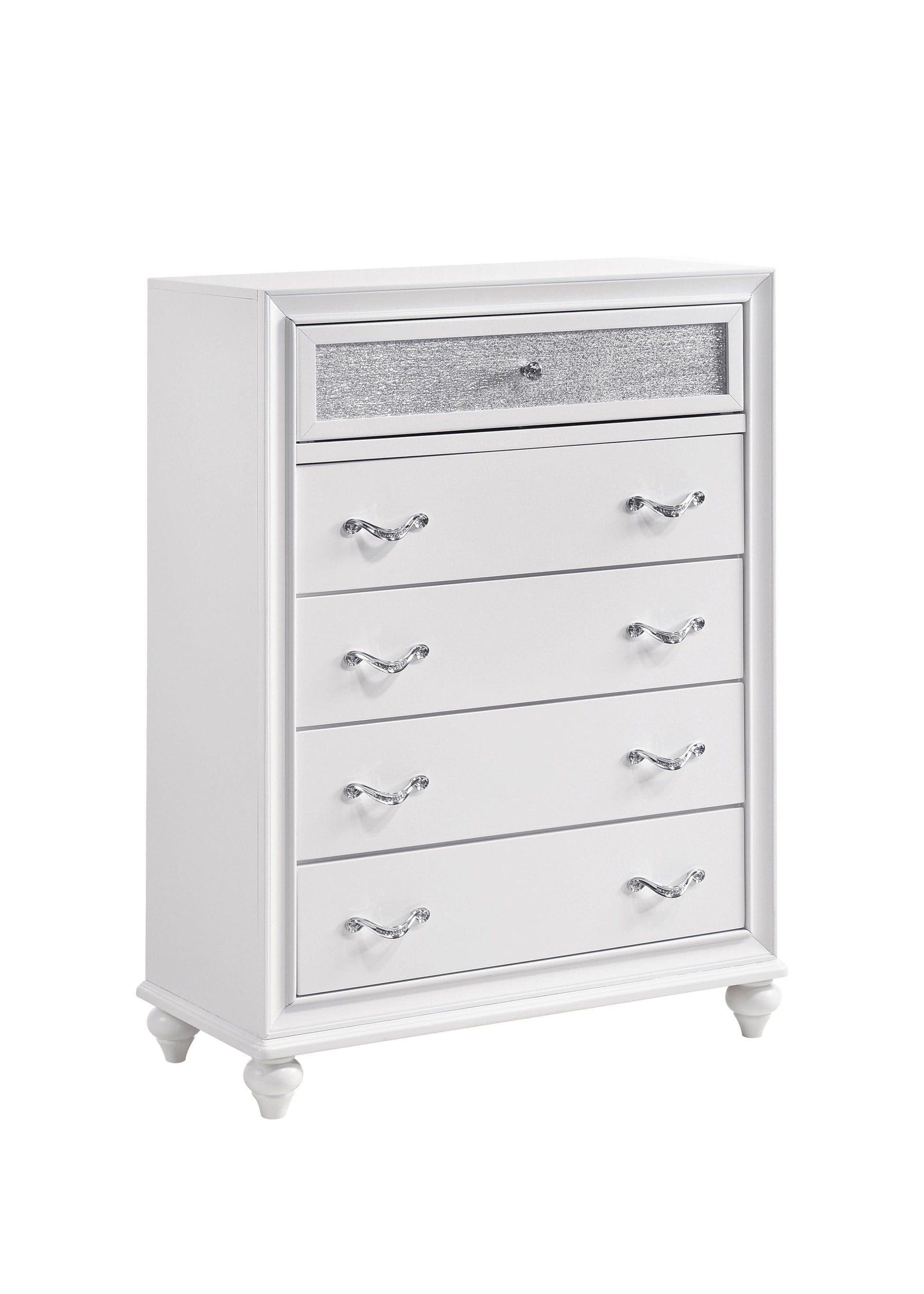 Barzini 5-Drawer Chest White - 205895 A-Z Store Nadia