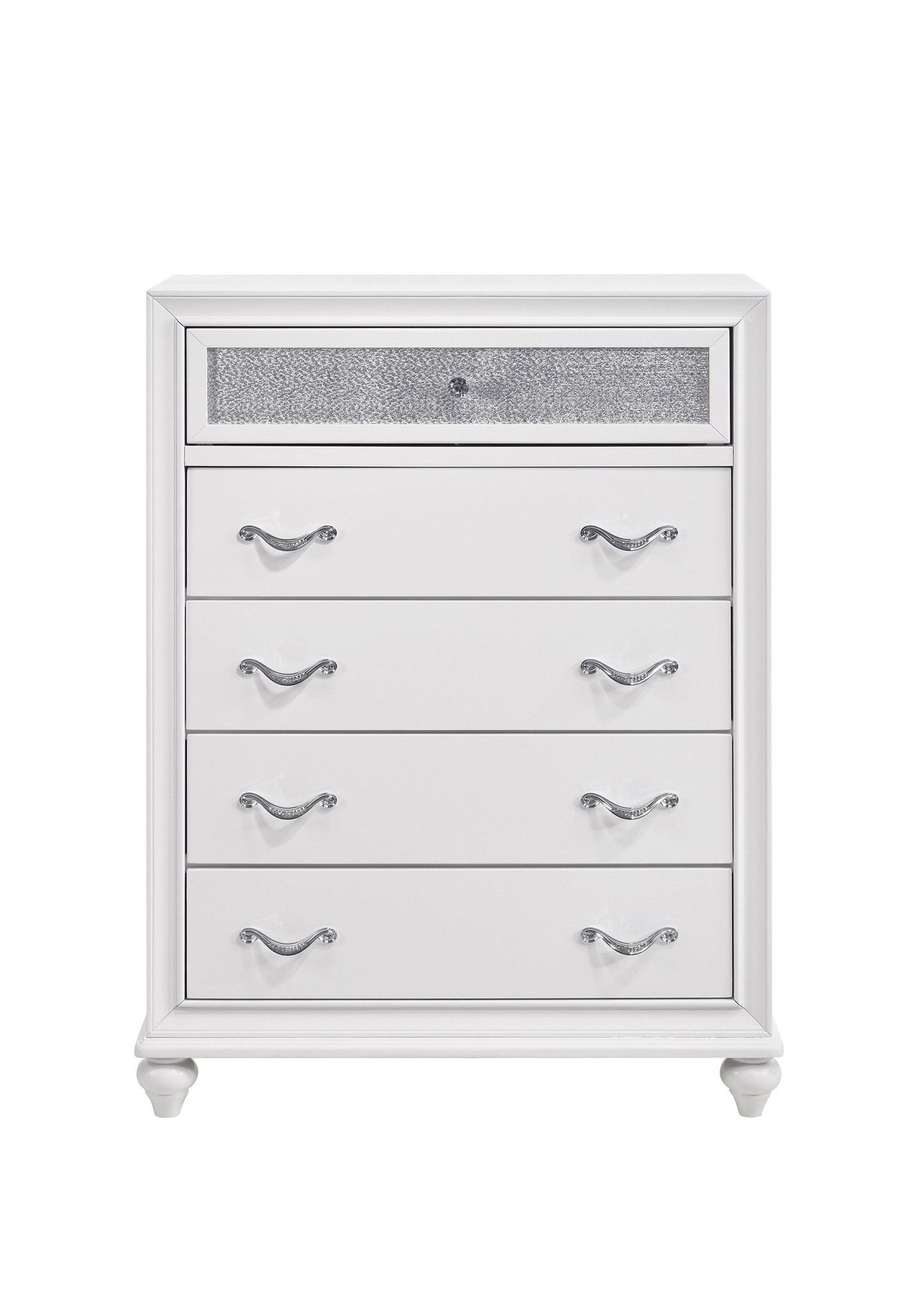 Barzini 5-Drawer Chest White - 205895 A-Z Store Nadia
