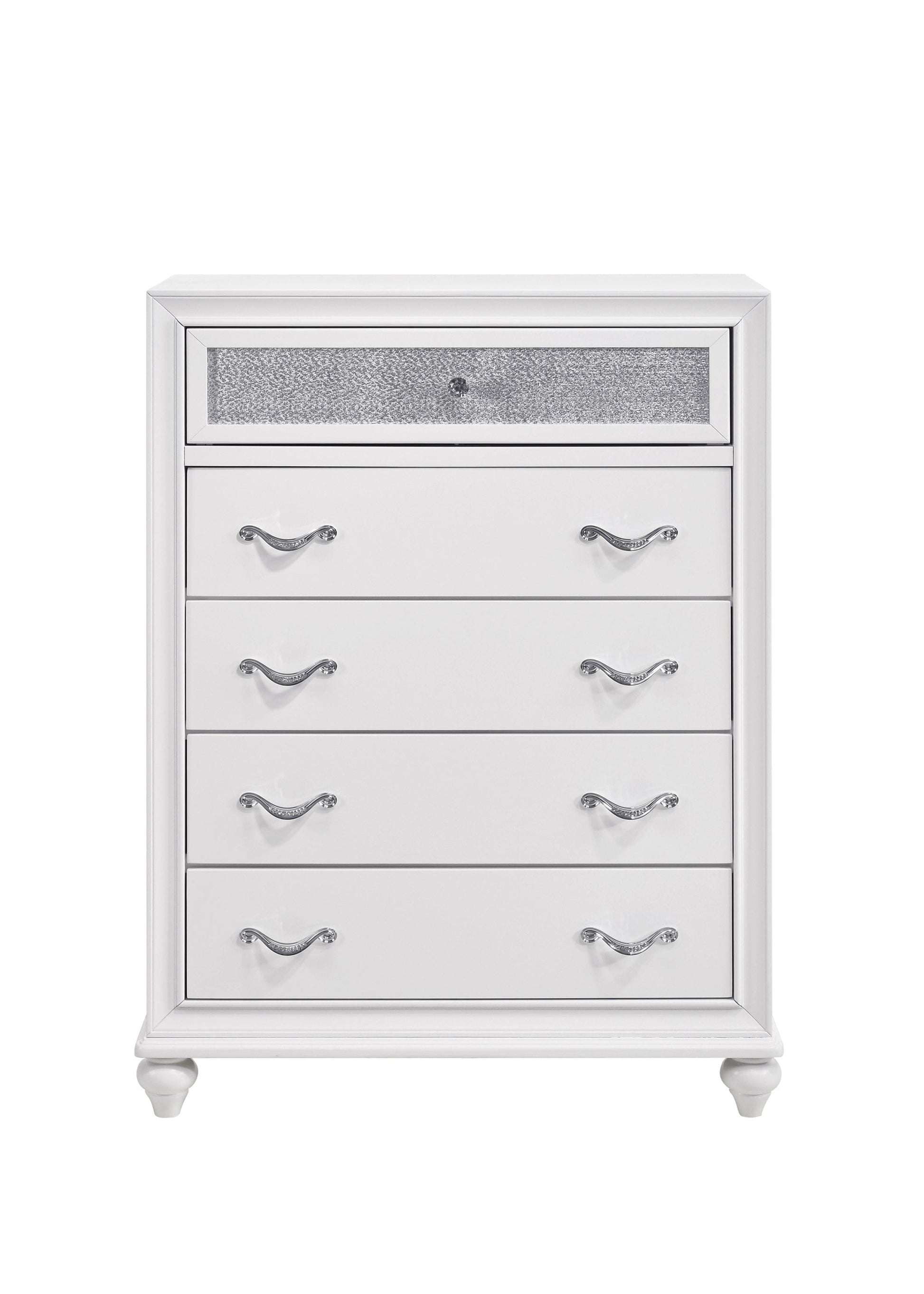 Barzini 5-Drawer Chest White - 205895 A-Z Store Nadia