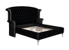 Deanna California King Tufted Upholstered Bed Black Collection: With Its Striking Design, This California King Bed Creates A Luxe, Glamorous Aesthetic In A Master Suite: Deanna SKU: 206101KW