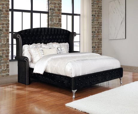Deanna California King Tufted Upholstered Bed Black Collection: With Its Striking Design, This California King Bed Creates A Luxe, Glamorous Aesthetic In A Master Suite: Deanna SKU: 206101KW coastmega