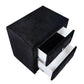 Deanna 2-Drawer Rectangular Nightstand Black Collection: Glamorous And Streamlined, The Sleek Silhouette Is Covered In Velvet Fabric For A Luxurious Feel: Deanna SKU: 206102 coastmega