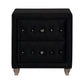 Deanna 2-Drawer Rectangular Nightstand Black Collection: Glamorous And Streamlined, The Sleek Silhouette Is Covered In Velvet Fabric For A Luxurious Feel: Deanna SKU: 206102 coastmega