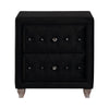 Deanna 2-Drawer Rectangular Nightstand Black Collection: Glamorous And Streamlined, The Sleek Silhouette Is Covered In Velvet Fabric For A Luxurious Feel: Deanna SKU: 206102