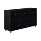 Deanna 7-Drawer Rectangular Dresser Black Collection: Add Glamour To Your Bedroom, The Ultimate Luxury, Soft Velvet Fabric Adorns The Sleek Silhouette: Deanna SKU: 206103 coastmega