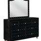 Deanna 7-Drawer Rectangular Dresser Black Collection: Add Glamour To Your Bedroom, The Ultimate Luxury, Soft Velvet Fabric Adorns The Sleek Silhouette: Deanna SKU: 206103 coastmega