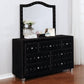 Deanna Button Tufted Mirror Black Collection: Transform A Sophisticated Space With This Stunning Large Black Mirror, Apply Makeup Or Do Your Hair In The Richly Elevated Reflection: Deanna SKU: 206104 coastmega