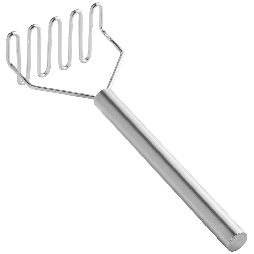 Tablecraft 18 inch Stainless Steel Square-Faced Potato/Bean Masher  Mash potatoes and beans with ease using the Tablecraft 18 inch stainless steel square-faced potato / bean masher-7418 Hannah's Variety Store