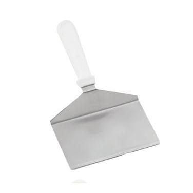 Tablecraft Turner 11 inch , Stainless Steel with White Plastic Handle This wide turner will assit when cooking larger pieces of meat. Great to use when large crowds are in the restaurant or diner-461W