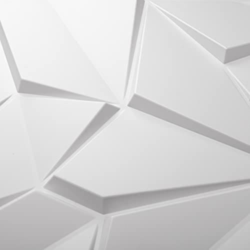 Art3d PVC 3D Wall Panels, Plastic Decorative Wall Tile in White 12-Pack MEGA